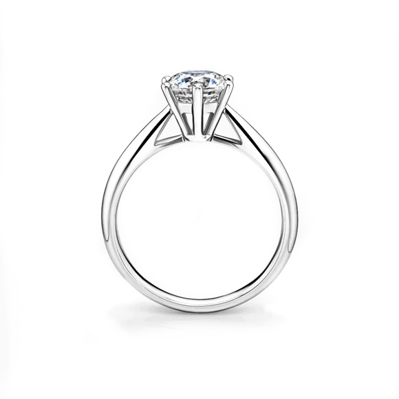 2 CT Round Diamond Lab-Grown Solitaire 6-Prong Engagement Ring High Profile - Picture 3 of 6